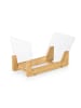 relaxdays Schallplattenständer in Natur/ Transparent - (B)37,5 x (H)21 x (T)19 cm