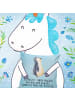 Mr. & Mrs. Panda 40x40 Kissen Pinguin mHerzieren mit Spruch in Eisblau