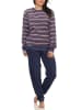 NORMANN Frottee Pyjama langarm Schlafanzug Bündchen Streifen - 50150 in marine