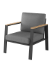 home24 Loungesessel Aviel in Anthrazit / Braun