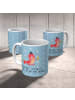 Mr. & Mrs. Panda Kindertasse Hummer Weizen mit Spruch in Blau Pastell