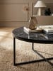 KADIMA DESIGN Couchtisch 80x36x80 cm mit Marmor Optik , Wohnzimmertisch mit in Schwarz