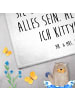 Mr. & Mrs. Panda Gästehandtuch Einhorn Katze mit Spruch in Weiß