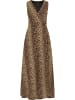 faina Damen Maxikleid Mit Leoprint in Beige Leo