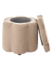 Beliani Kinderhocker FLOWER in Beige/Schwarz - (W) 40 x (H) 38 x (L) 40 cm