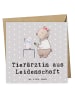 Mr. & Mrs. Panda Klappkarte Tierärztin Leidenschaft mit Spruch in Grau Pastell