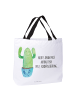 Mr. & Mrs. Panda Tote Bag Kaktus Happy mit Spruch in Weiß