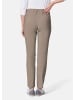 GOLDNER Kurzgröße:  Schlupfhose LOUISA mit Steppnähten in taupe