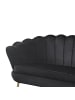 SalesFever Muschelsofa 2-Sitzer elegant Beine Chrom goldfarben und Samtbezug in Schwarz