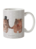 Mr. & Mrs. Panda Plastikbecher Bär Heirat ohne Spruch in Grau Pastell