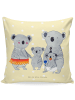 Mr. & Mrs. Panda Zierkissen Koala Familie ohne Spruch in Gelb Pastell