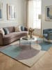 KADIMA DESIGN Eleganter Wohnzimmer-Teppich aus 100% Wolle in Türkis-Beige
