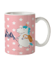 Mr. & Mrs. Panda Kindertasse Einhorn Bergsteiger ohne Spruch in Rot Pastell
