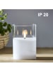 STAR Trading LED Windlicht ,Flamme' mit Flackereffekt, Batterie, Timer, weiß, 12,5c