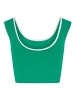 Urban Classics Urban Classics Ladies Contrast Cropped Top in froggreen/white+white/black