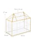 relaxdays Pflanzenterrarium "Haus" in Gold - (B)30 x (H)27 x (T)15 cm
