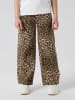 name it Wide Leg Leoprint Hose NKFROSE WIDE TWI PANTS in silver mink