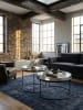 KADIMA DESIGN Couchtisch | 2er Set, Silber/Schwarz, Tablett, Rund in Silber