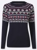 Sieh an! Pullover in marine-ecru-gemustert