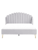 Beliani Doppelbett AMBILLOU in Grau/Gold - (W) 177 x (H) 126 x (L) 214 cm
