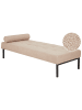 Beliani Chaiselongue CHINON in Beige/Schwarz - (W) 178 x (H) 41 x (L) 73 cm