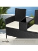 tectake Rattan Gartensitzbank Narbonne 131 x 59 x 82 cm, schwarz/beige