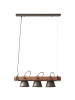 Brilliant Pendelleuchte, 3-flammig Plow 115x70x20 cm in schwarz stahl/holz