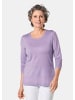 GOLDNER Leichter Ajour-Pullover mit Rollkante in flieder