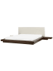 Beliani 11-tlg Doppelbett ZEN in Braun/Weiß