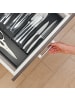 relaxdays Besteckkasten in Schwarz - (B)34 x (H)4,5 x (T)25 cm