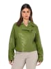 Ulla Popken Lederjacke in olive