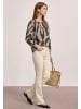 Street One 3/4-Arm Bluse mit Rundhals aus Chiffon in Braun