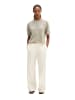 Marc O'Polo Slub-Kurzarm-Pullover loose in Linen Beige