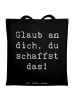 Mr. & Mrs. Panda Strandtasche Spruch Schulanfang Glaube mit Spruch in Schwarz