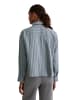Marc O'Polo Crinkle-Streifenbluse relaxed cropped in Medium Blue