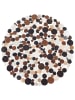 Beliani Kurzflor SORGUN in Braun/Schwarz/Beige - (W) 140 x (H) 0.4 x (L) 140 cm