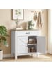 HOMCOM Sideboard-77L x 39,3B x 81,5H cm-Weiß