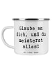Mr. & Mrs. Panda Tasse Emaille Spruch Stolpersteine im Alltag me... in Weiß