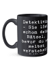 Mr. & Mrs. Panda Tasse Spruch Detektivin Rätsel mit Spruch in Schwarz
