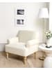 Beliani Sessel FREDROS in Beige/Heller Holzfarbton - (W) 71 x (H) 82 x (L) 75 cm