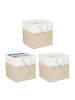 relaxdays 3 x Aufbewahrungskorb in Beige/ Weiß - (B)30 x (H)30 x (T)30 cm