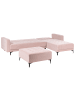 Beliani 3-tlg Schlafsofa ABERDEEN in Rosa/Schwarz