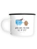 Mr. & Mrs. Panda XL Emaille Tasse Kaffee Bohne mit Spruch in Weiß