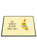 Mr. & Mrs. Panda Arbeitsmatte Biene Blume mit Spruch in Gelb Pastell