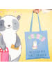 Mr. & Mrs. Panda Jutebeutel Sich in einer neuen Sportart versuch... in Sky Blue