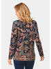 GOLDNER Druckshirt in kraftvollen Farben in marine / gemustert