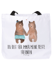 Mr. & Mrs. Panda Tote Bag Bär Freundin mit Spruch in Weiß