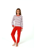 NORMANN Frottee Pyjama Schlafanzug Bündchen - 82554 in rot