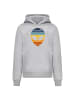F4NT4STIC Hoodie Alien Sonnenuntergang Retro in grau meliert