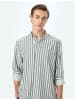KOTON Shirt in Braun Gestreift